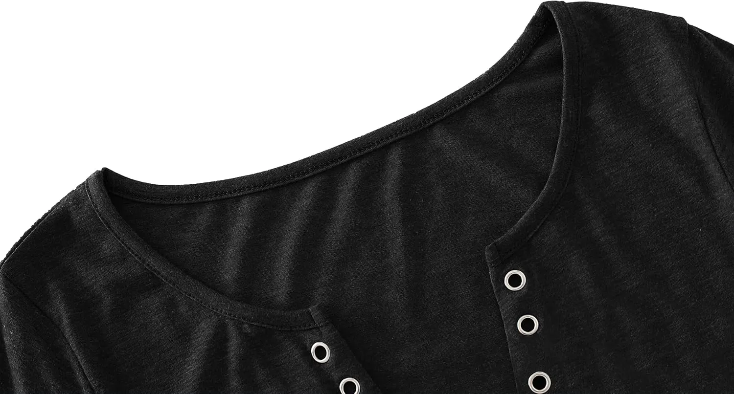 American Flag Shirt Tops Womens 4th of July T-Shirts Ring Hole Short Sleeve Sexy V-Neck Patriotic Tees