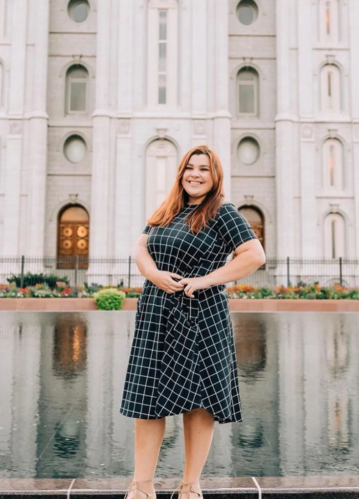 April Dress Black and White Grid