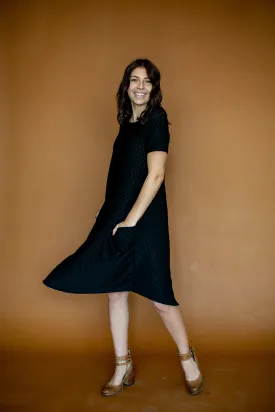 April Dress Black Embossed