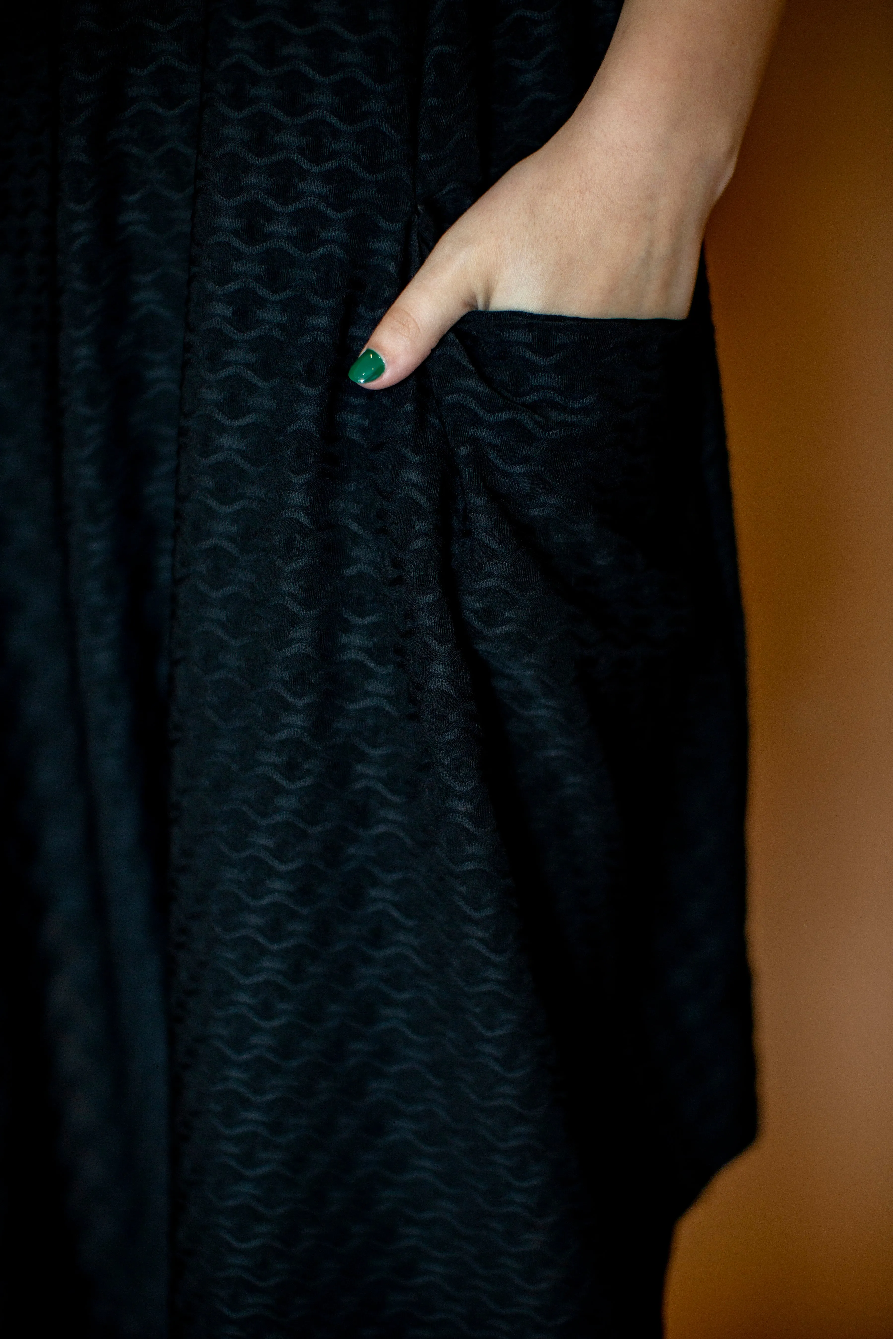 April Dress Black Embossed