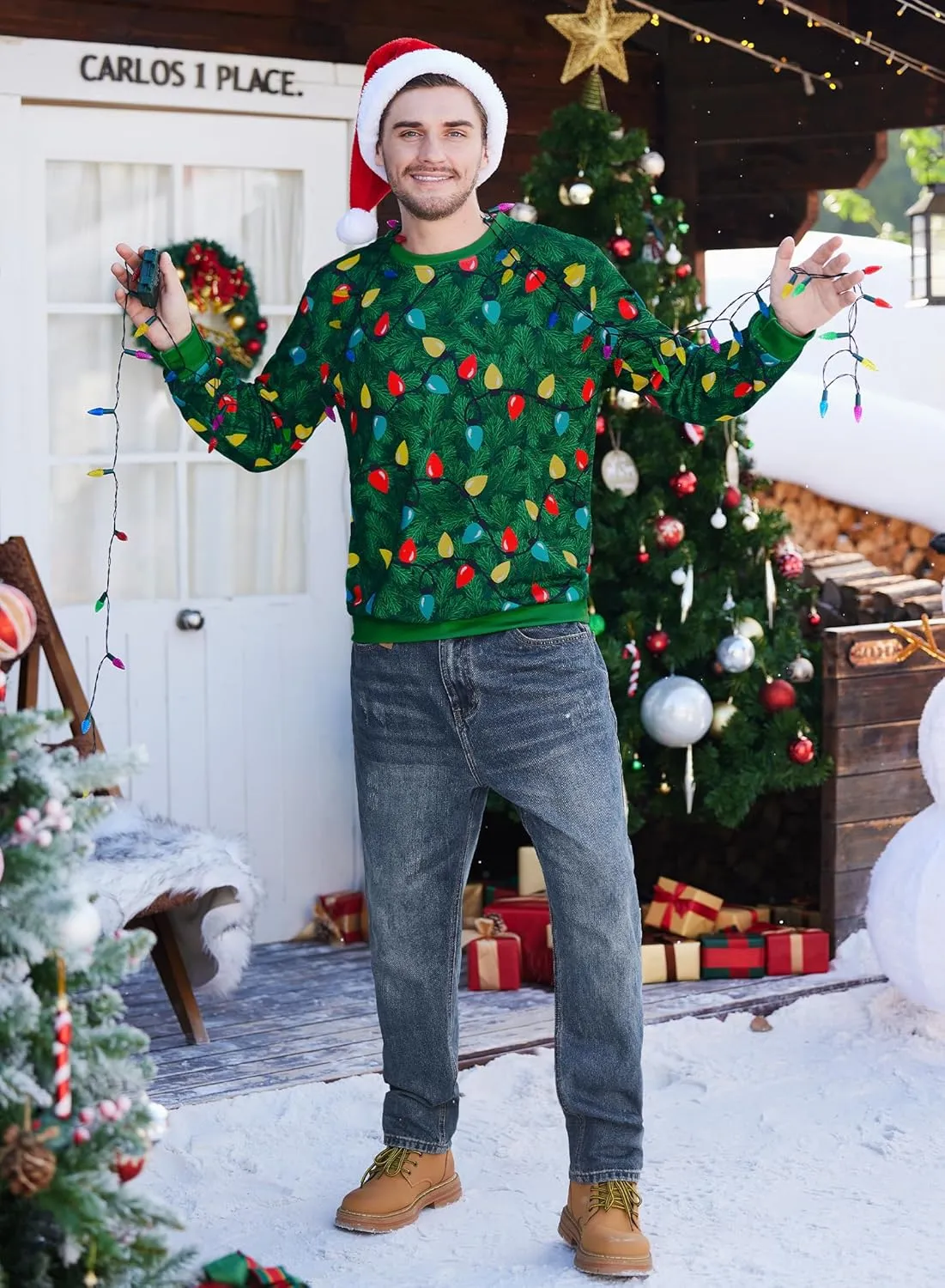 Arvilhill Men's Ugly Christmas Funny Graphic Long Sleeve Unisex Sweatshirt (S-3XL)