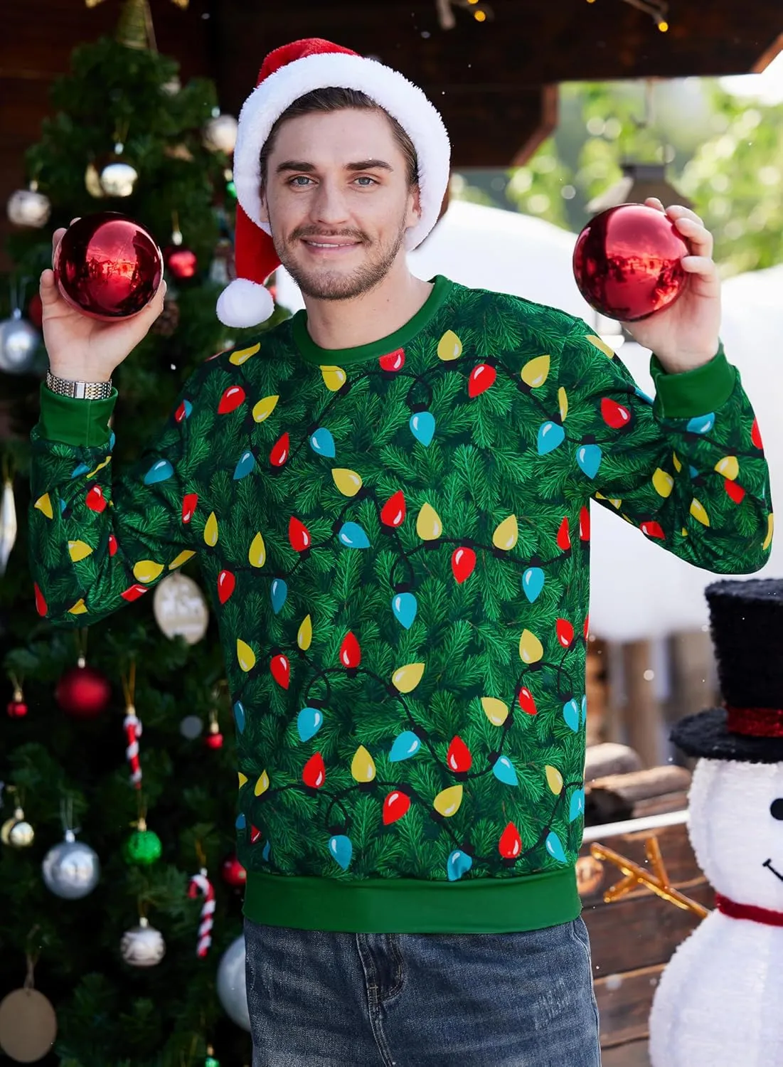 Arvilhill Men's Ugly Christmas Funny Graphic Long Sleeve Unisex Sweatshirt (S-3XL)