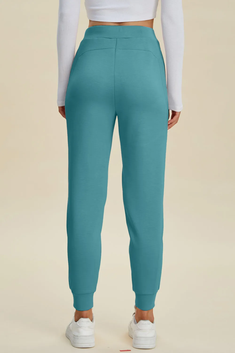 BELLE Basics Full Size Air Scuba Drawstring High Waist Joggers
