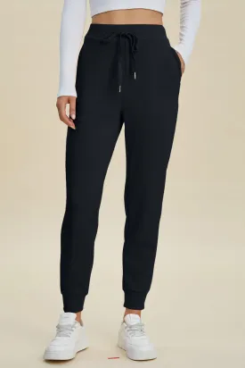 BELLE Basics Full Size Air Scuba Drawstring High Waist Joggers