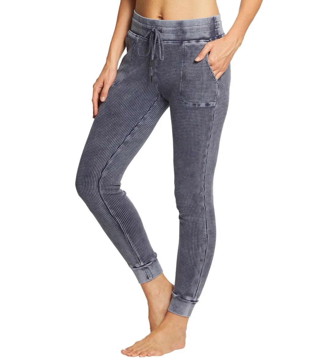 Betsey Johnson Performance Bleach Wash Waffle Joggers
