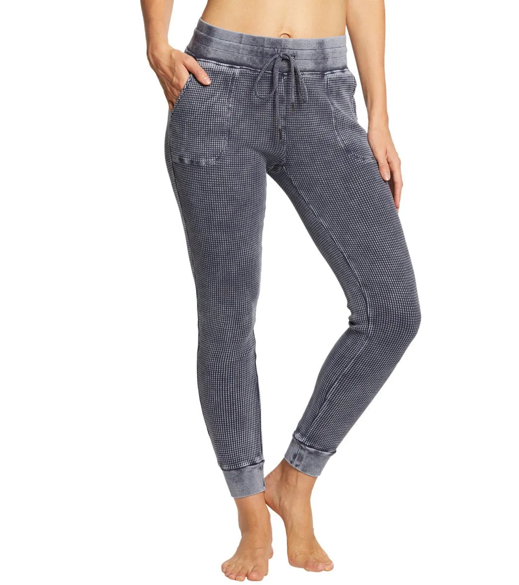 Betsey Johnson Performance Bleach Wash Waffle Joggers