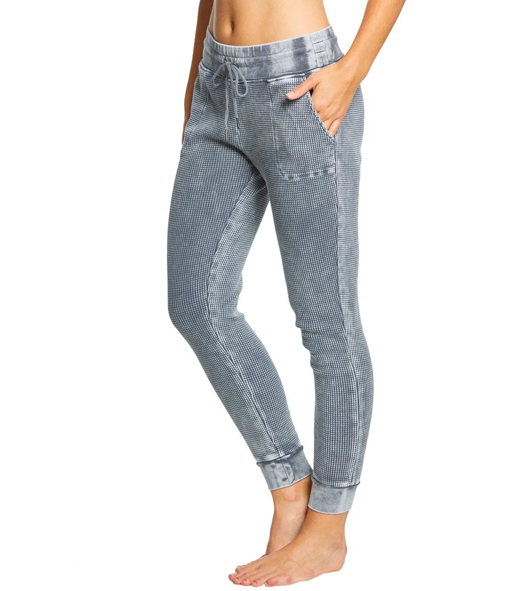 Betsey Johnson Performance Bleach Wash Waffle Joggers