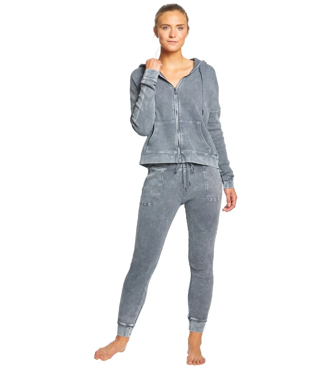 Betsey Johnson Performance Bleach Wash Waffle Joggers