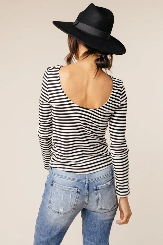 Billie Scoop Back Top in Black