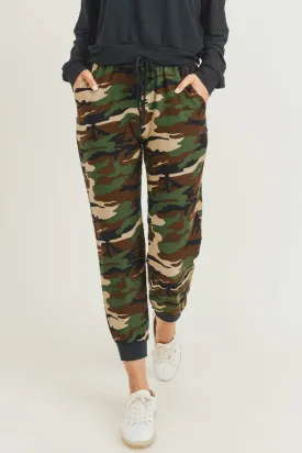 Camo Print High Rise Joggers