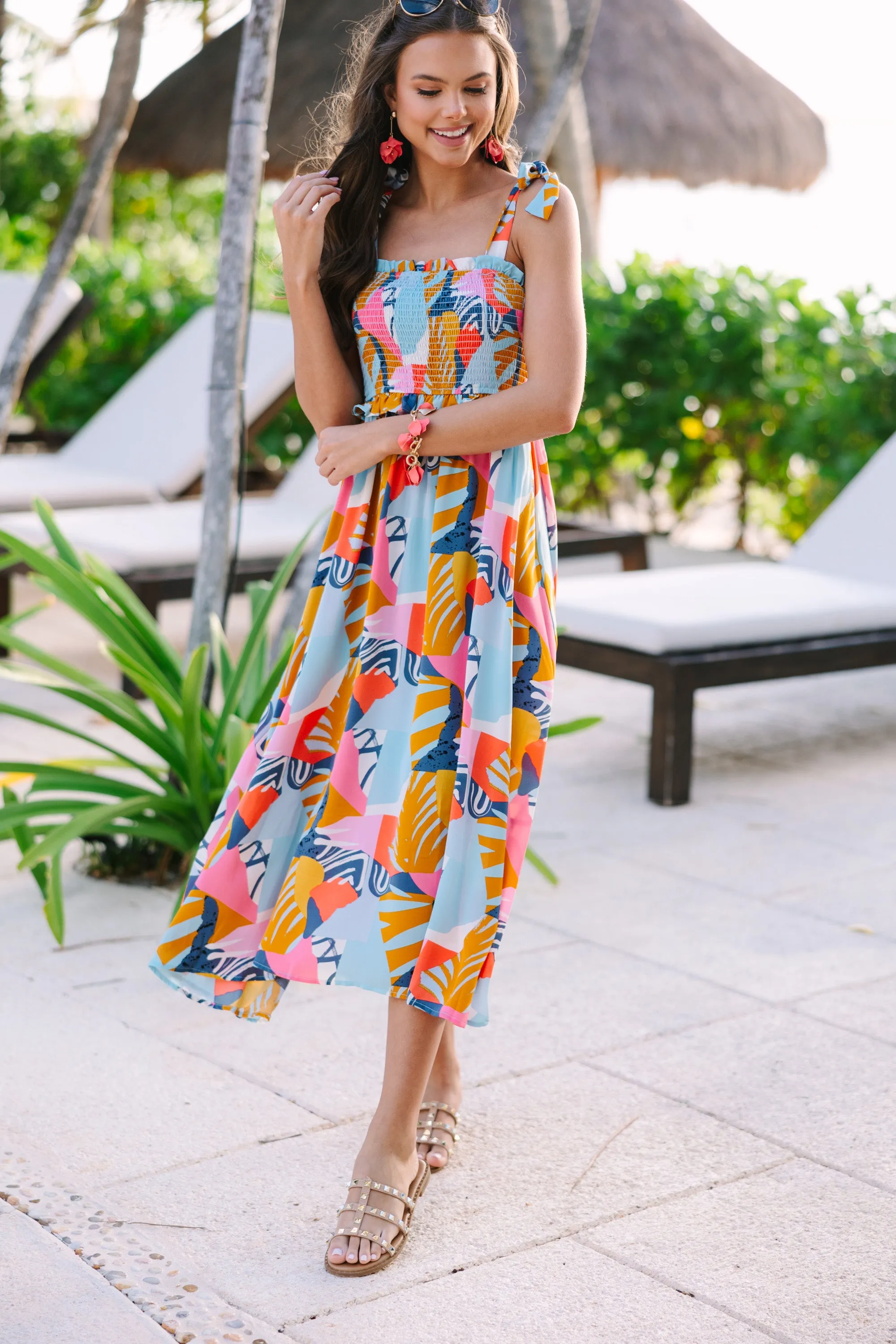 Can't Contain It Yellow Floral Midi Dress