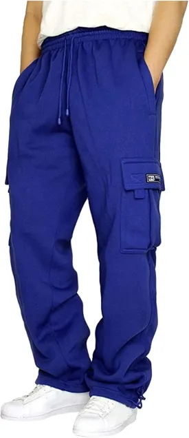 Cargo Sweatpants for Men Cargo Pants Fleece Joggers Elastic Waist Baggy Drawstring Trousers Sweat Pants with Pockets