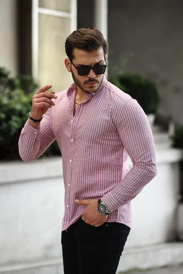 Carina Çizgili Pamuklu Uzun Kol Gömlek