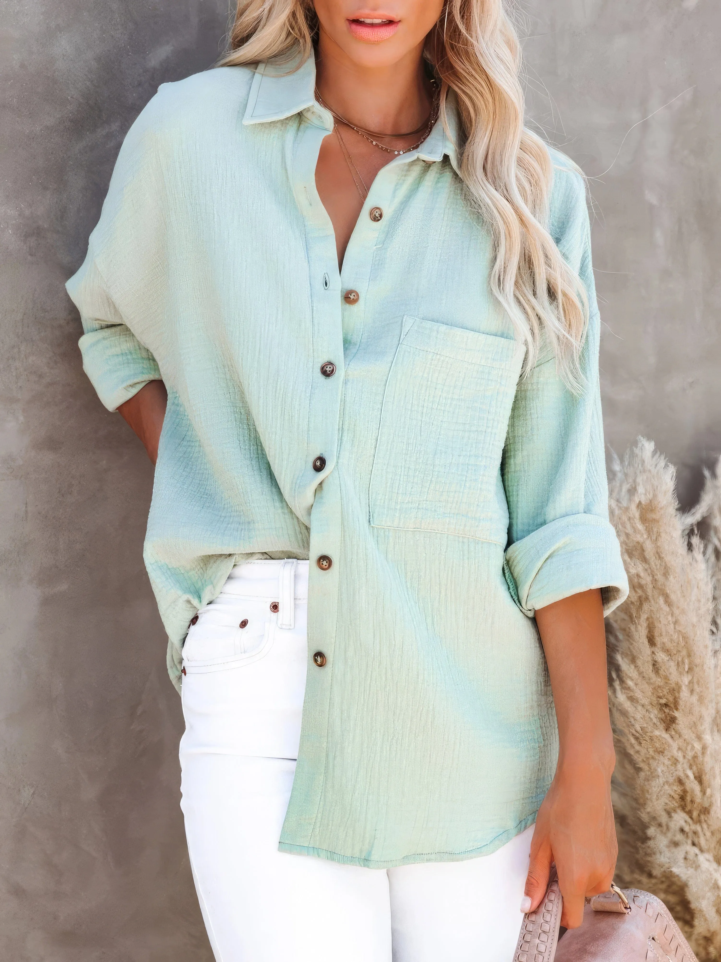Casual Button-Up Flannel Shirt