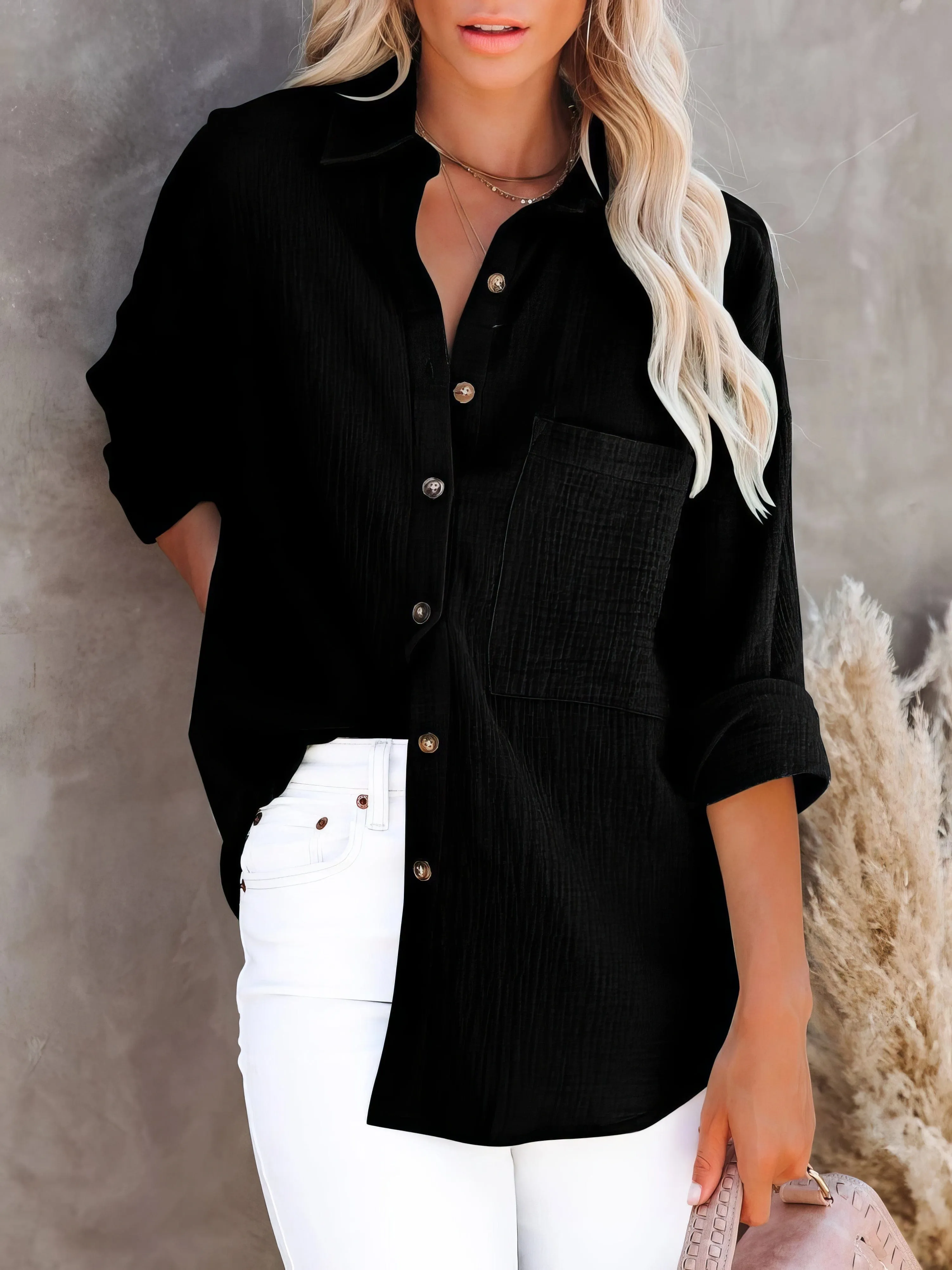 Casual Button-Up Flannel Shirt