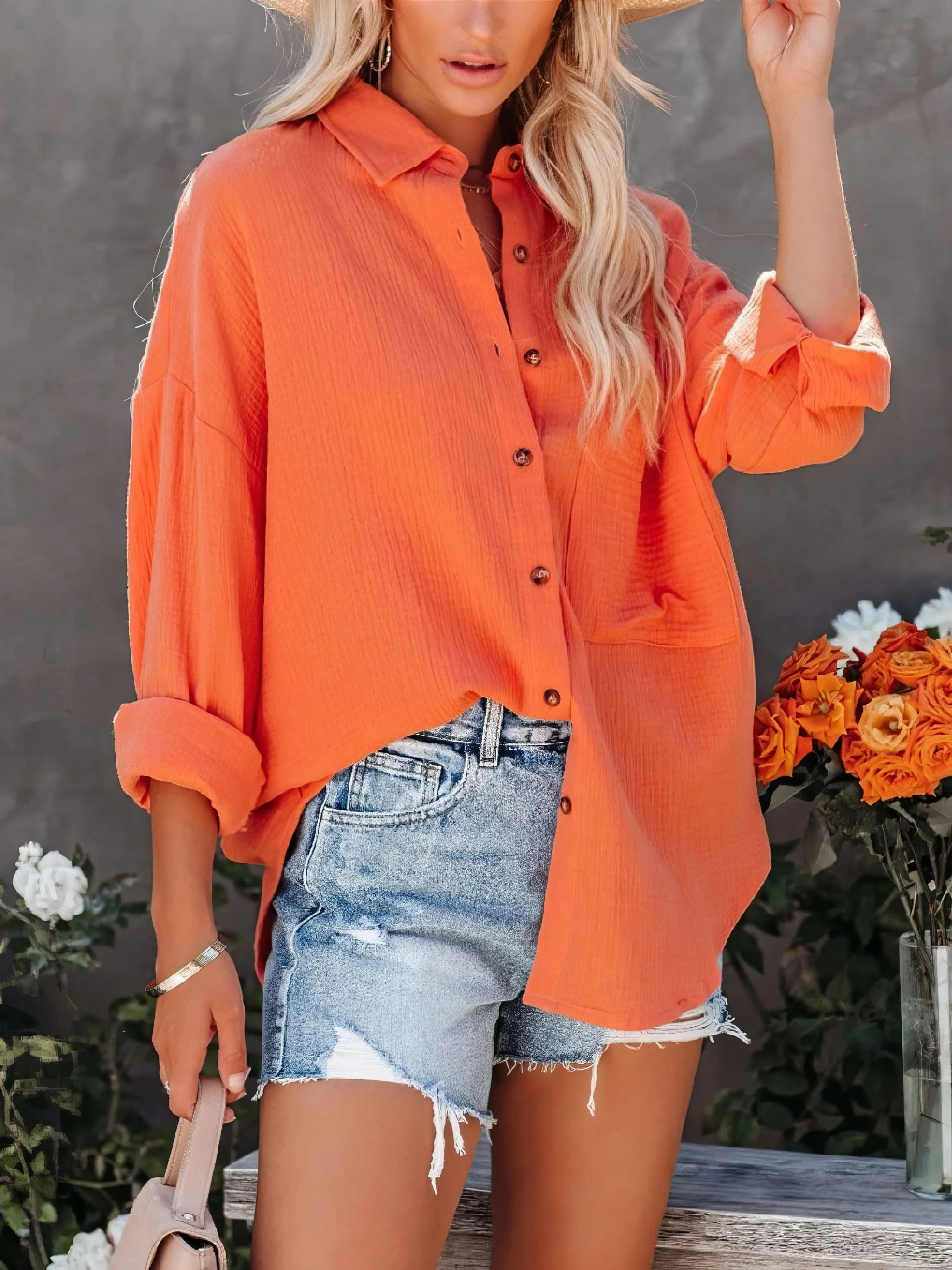 Casual Button-Up Flannel Shirt