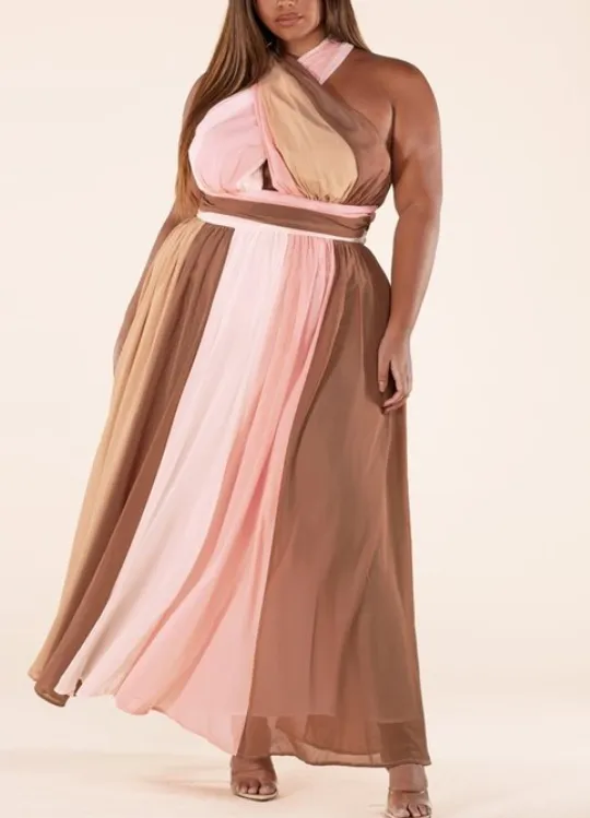 Color Block Maxi Dress