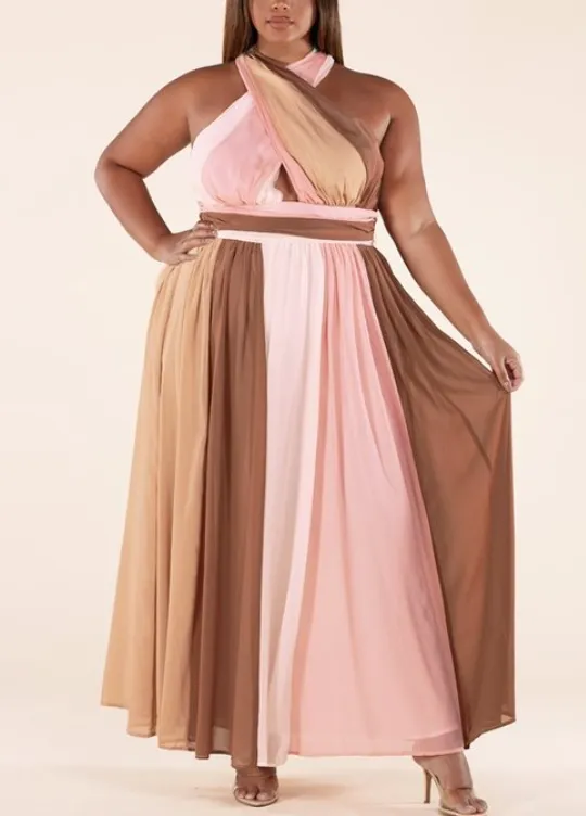 Color Block Maxi Dress