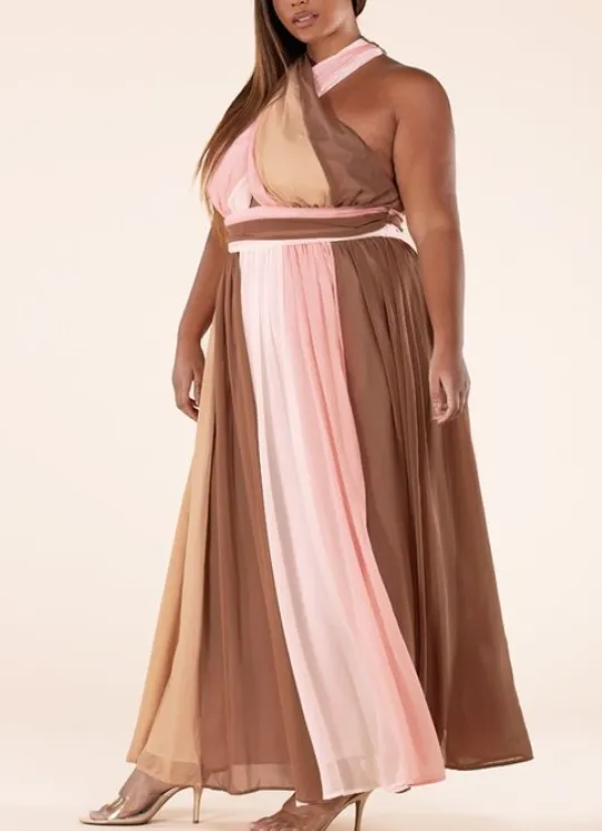 Color Block Maxi Dress