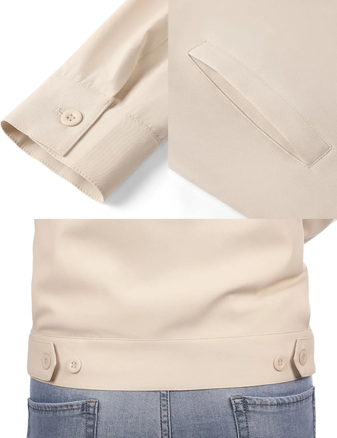 COOFANDY Men's Lightweight Zip Up Jacket Eisenhower Work Office Jackets Casual Golf Outwear