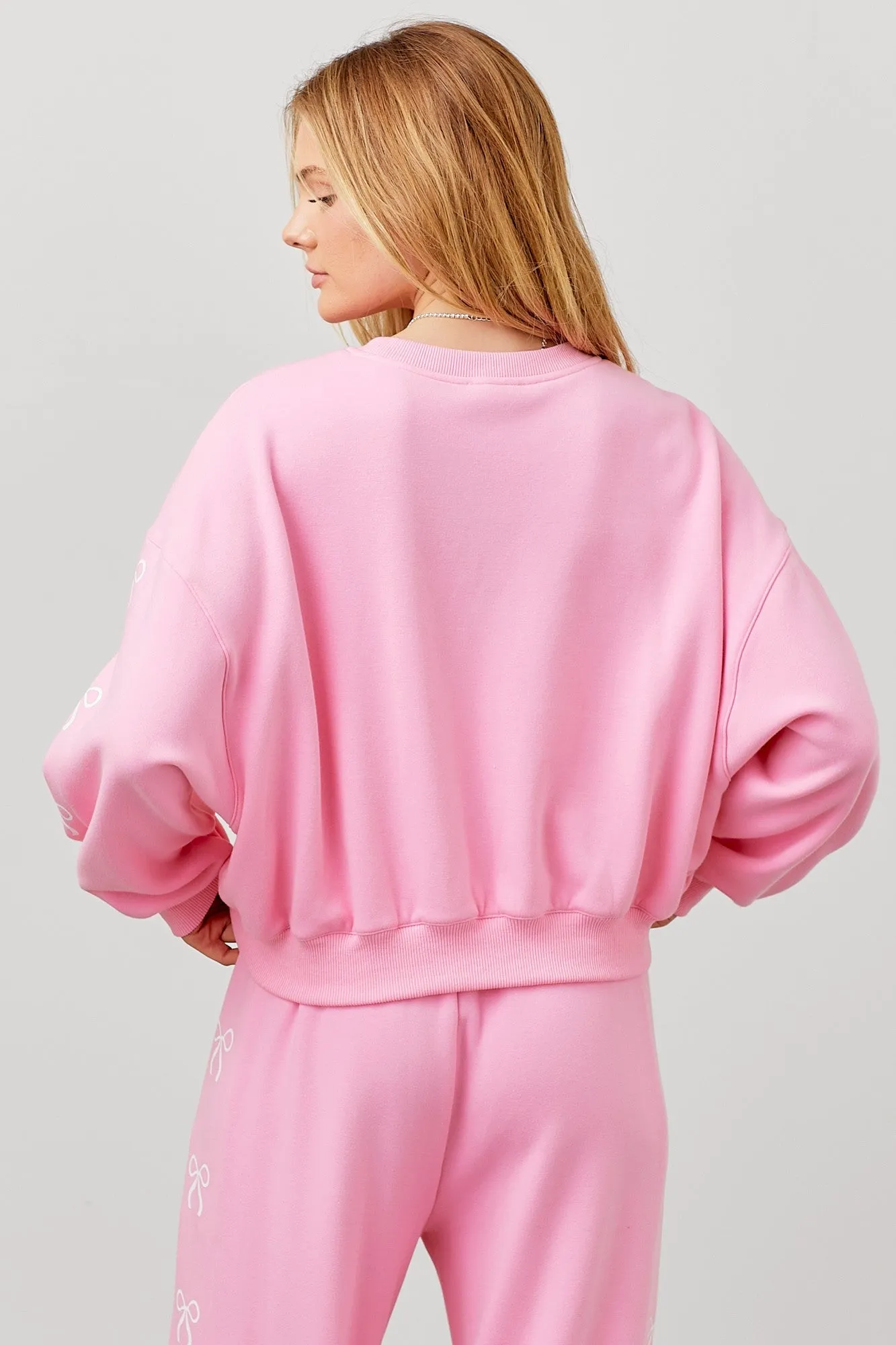 Coquette Ribbon Lounge Crewneck Top