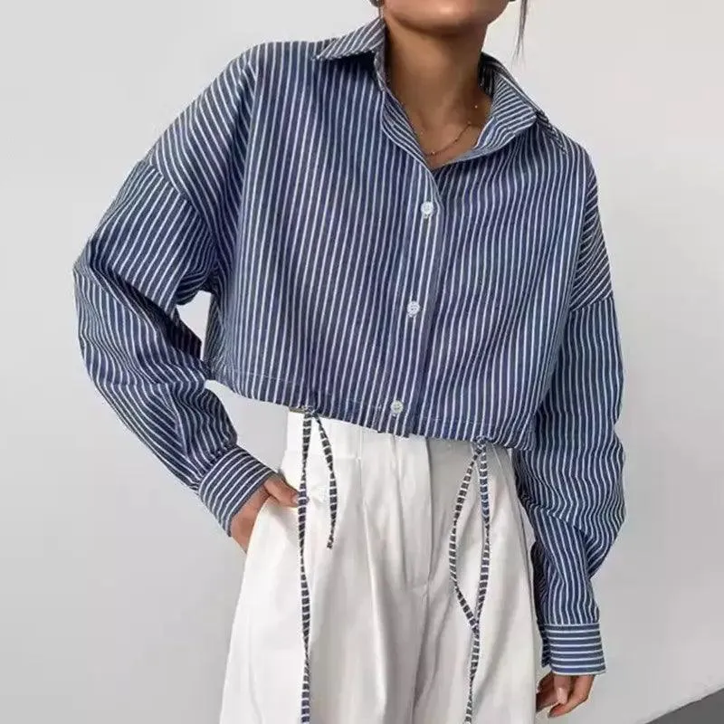 Cropped Striped Fashion Shirt