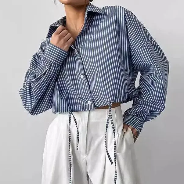 Cropped Striped Fashion Shirt