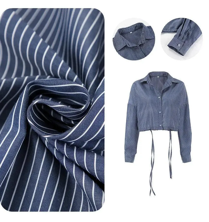 Cropped Striped Fashion Shirt