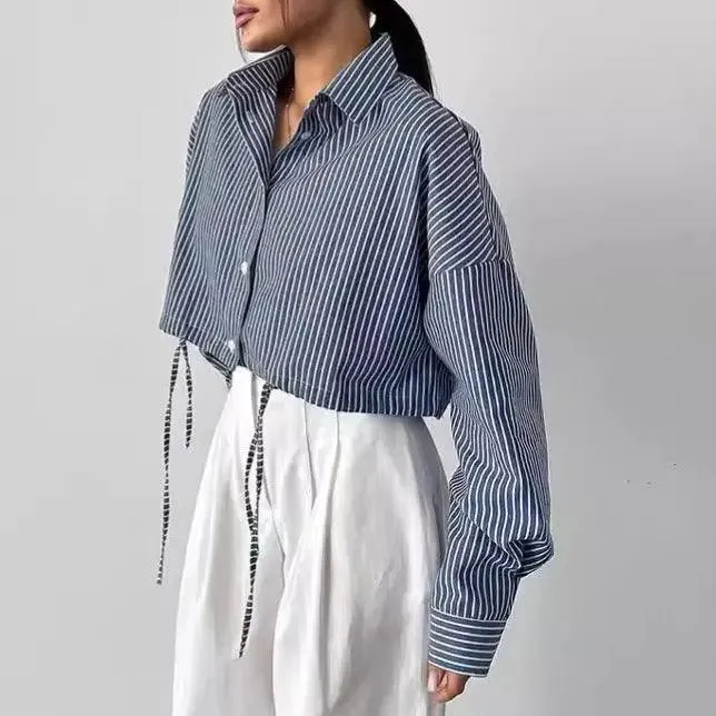 Cropped Striped Fashion Shirt