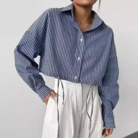 Cropped Striped Fashion Shirt