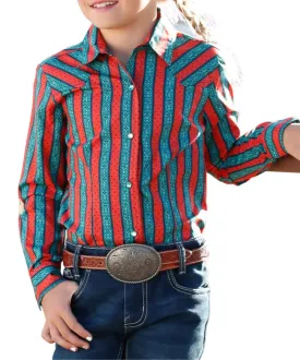 Cruel Girl Kid's Western Striped Shirt