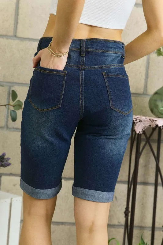 Distressed Denim Shorts