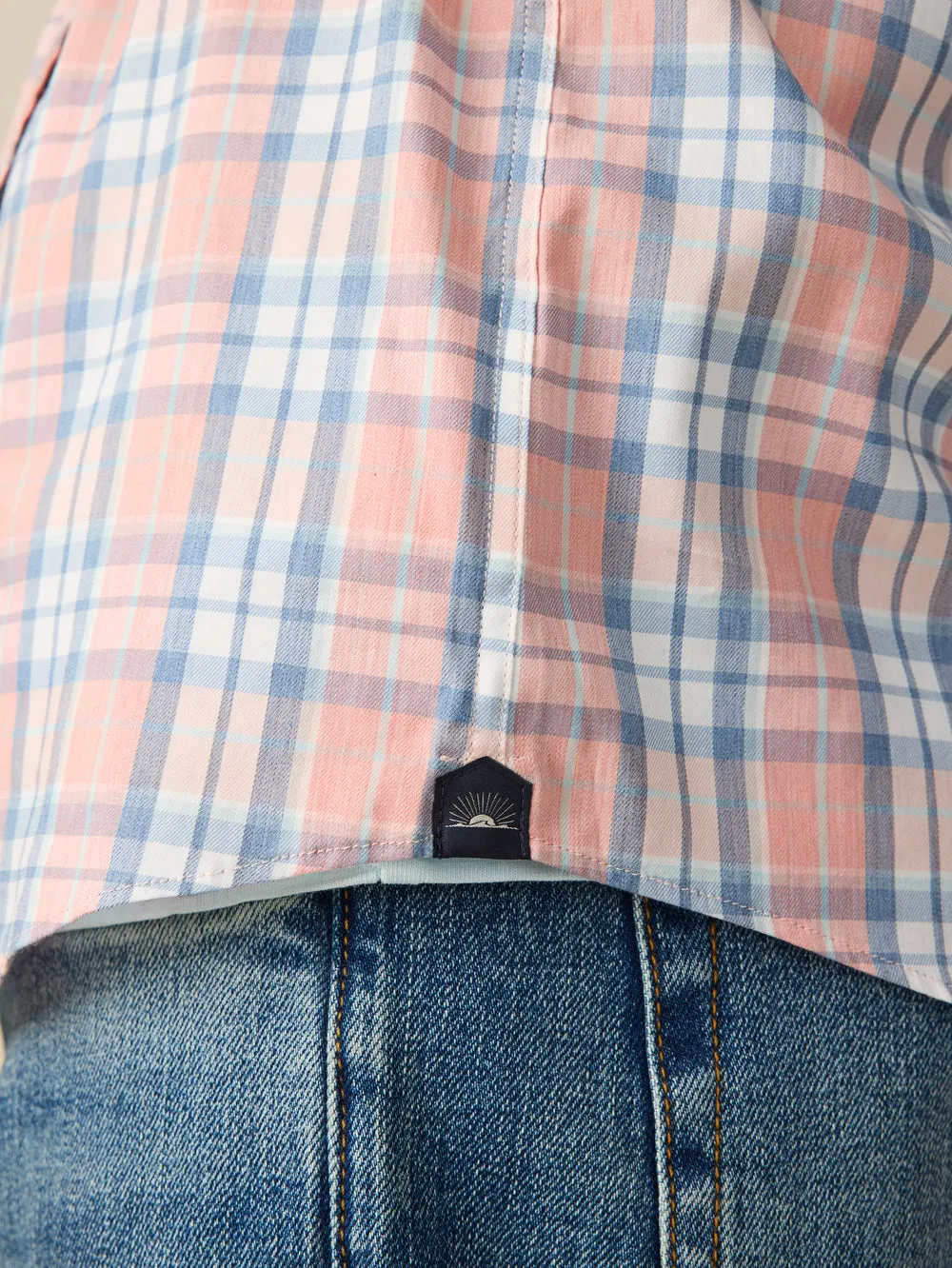 Faherty Movement Shirt in Ocean Coral Plaid