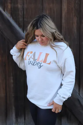 Fall Vibes Graphic Sweatshirt In Oatmeal