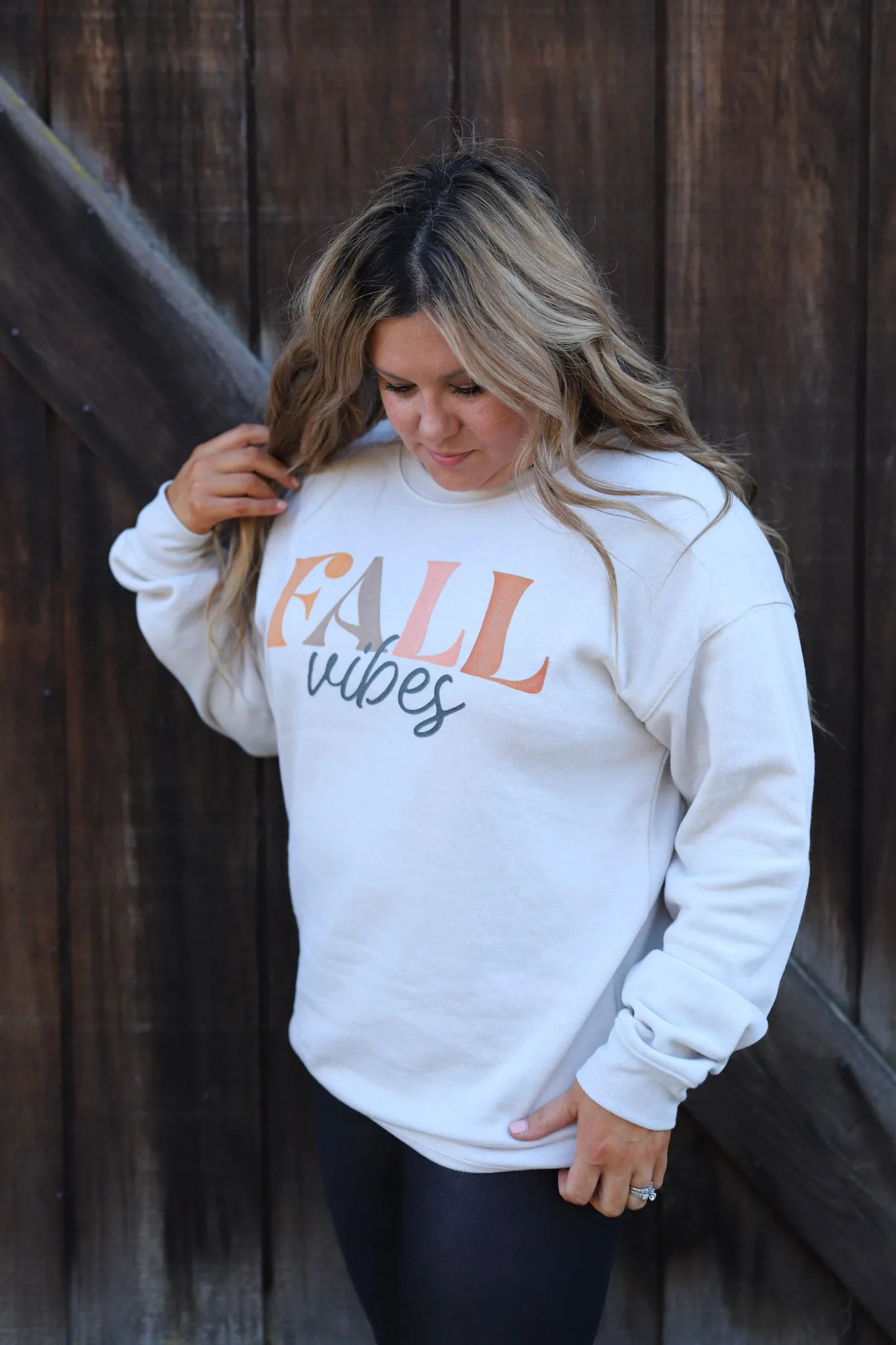 Fall Vibes Graphic Sweatshirt In Oatmeal