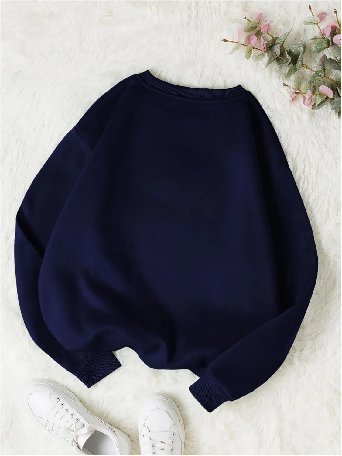 Floerns Women's Graphic Oversized Sweatshirts Long Sleeve Crew Neck Drop Shoulder Pullover Sweatshirt