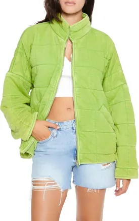 Forever 21 Women's Quilted Zip-up Jacket