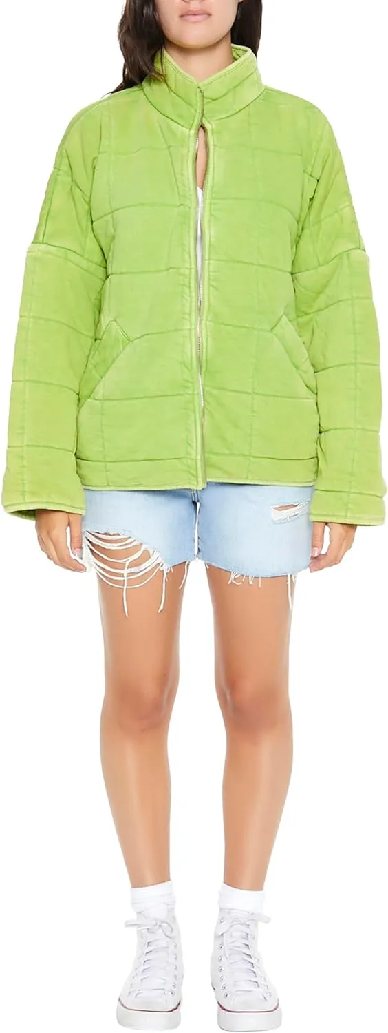 Forever 21 Women's Quilted Zip-up Jacket