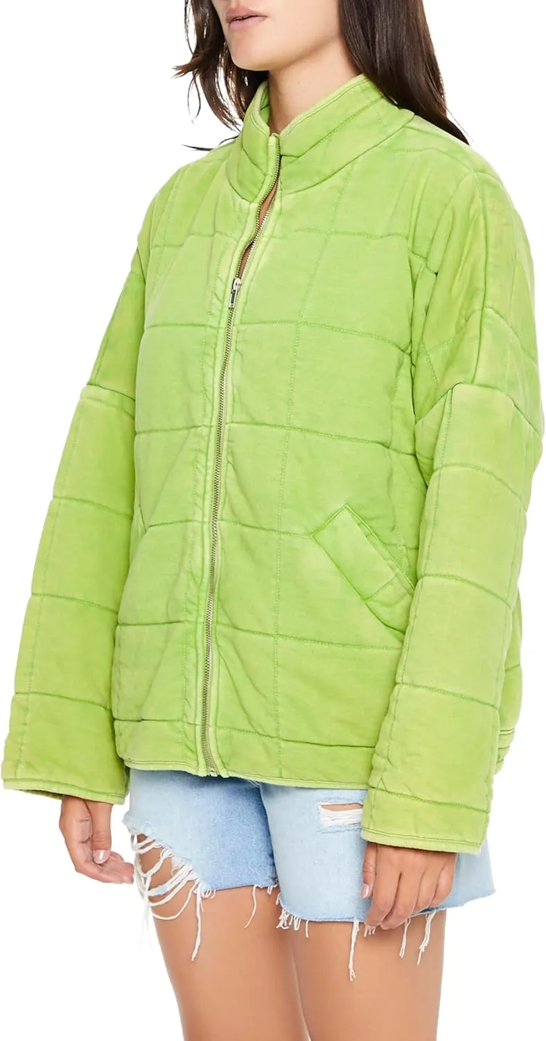 Forever 21 Women's Quilted Zip-up Jacket