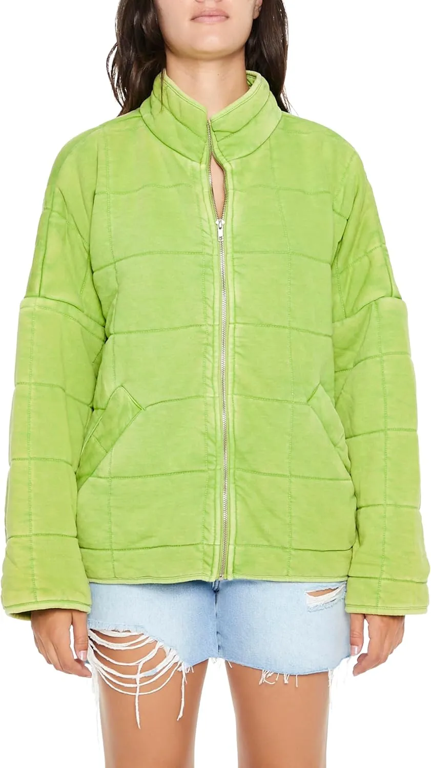 Forever 21 Women's Quilted Zip-up Jacket