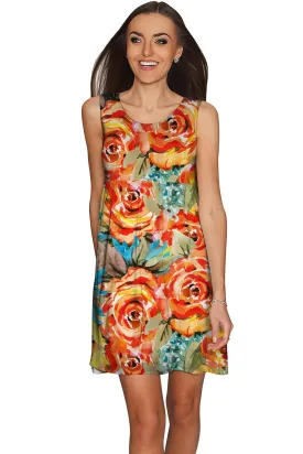 Fox Sanibel Empire Waist Yellow Flower Print Dress - Women