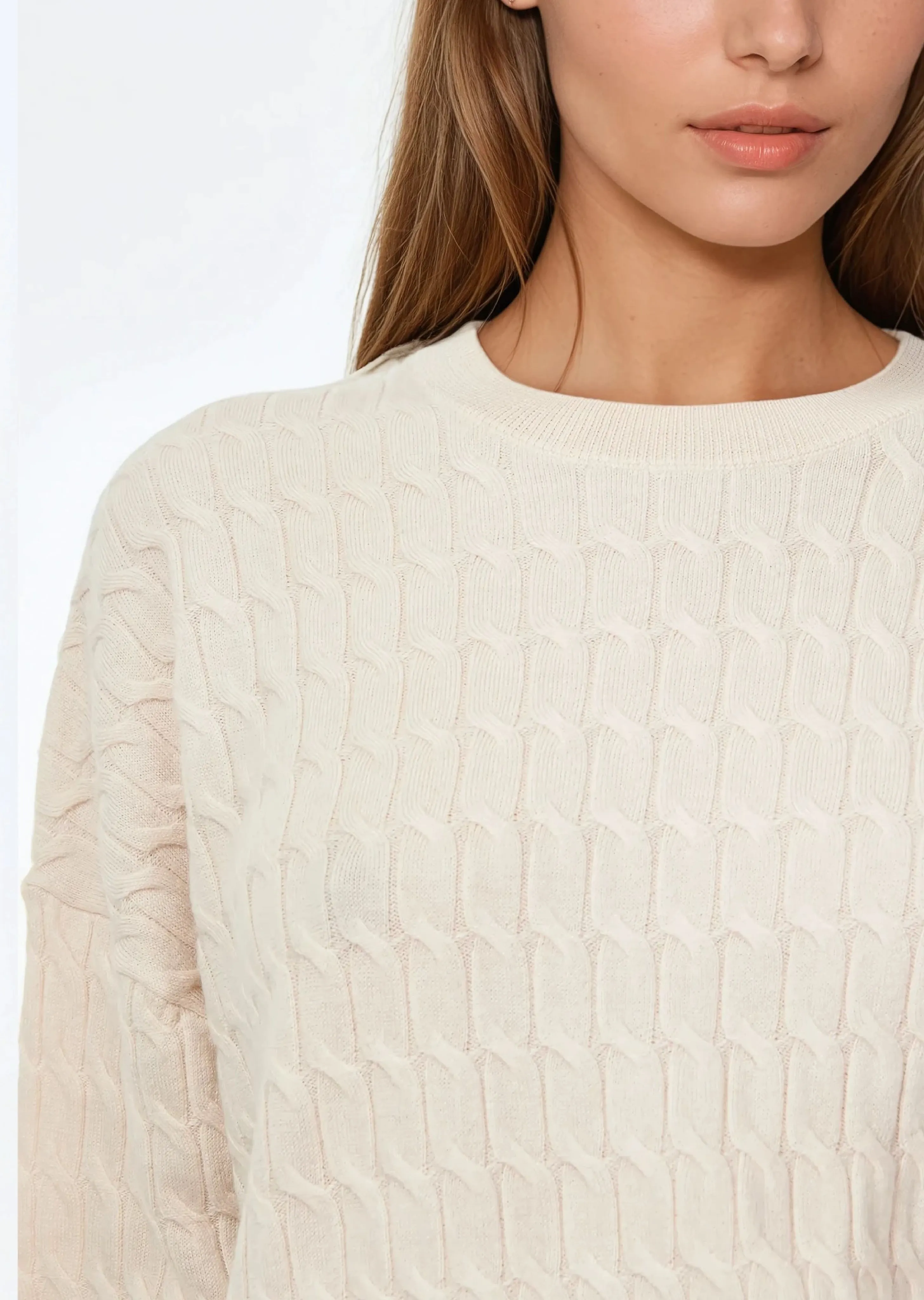 Giana Cable Knit Sweater Cannoli