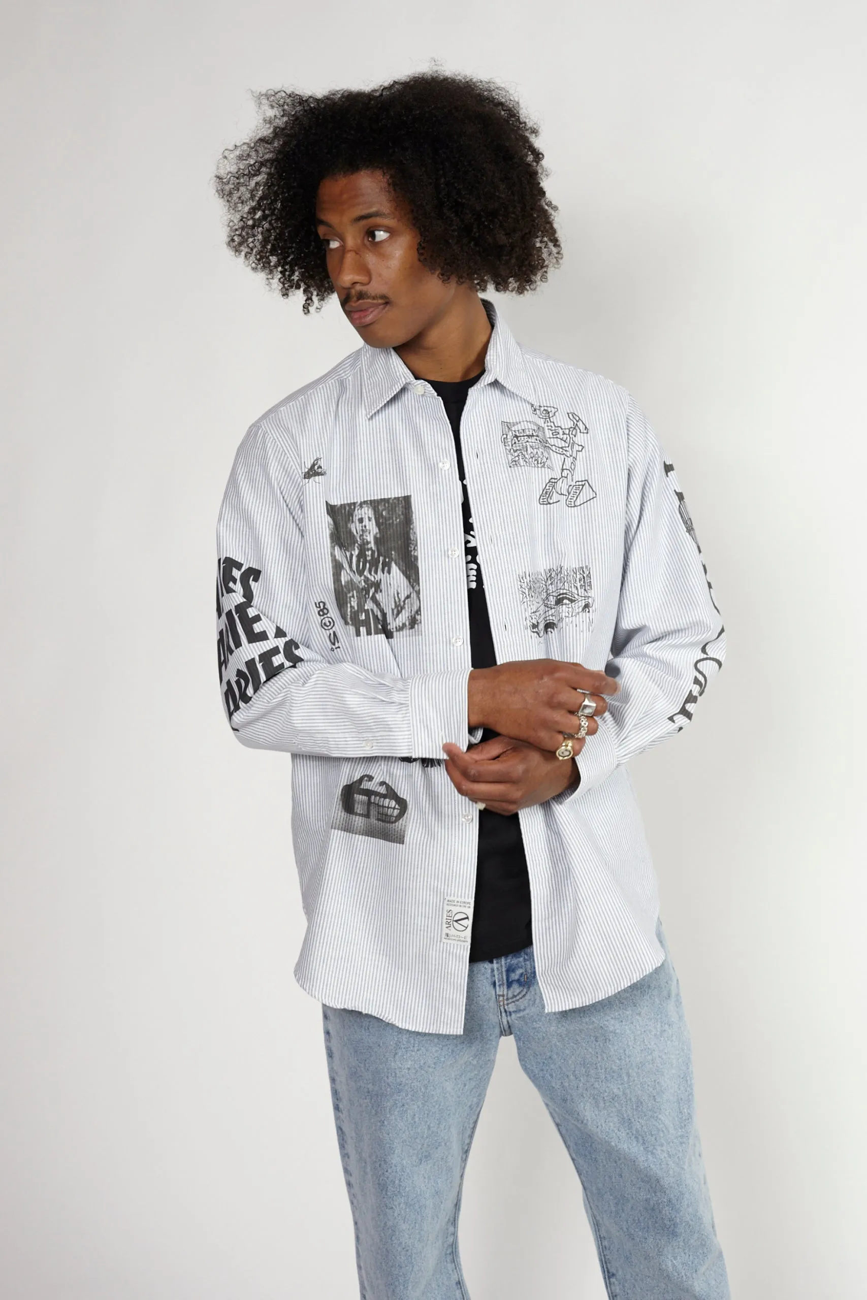 Graphic Overprinted Oxford Shirt