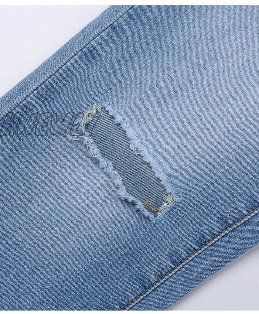 Hnewly Shaping Skinny Jeans Women High Waist Stretch Ripped Denim Pants Hip Fit Leggings Slim Elastic Mom Jean Casual Comfy Trousers