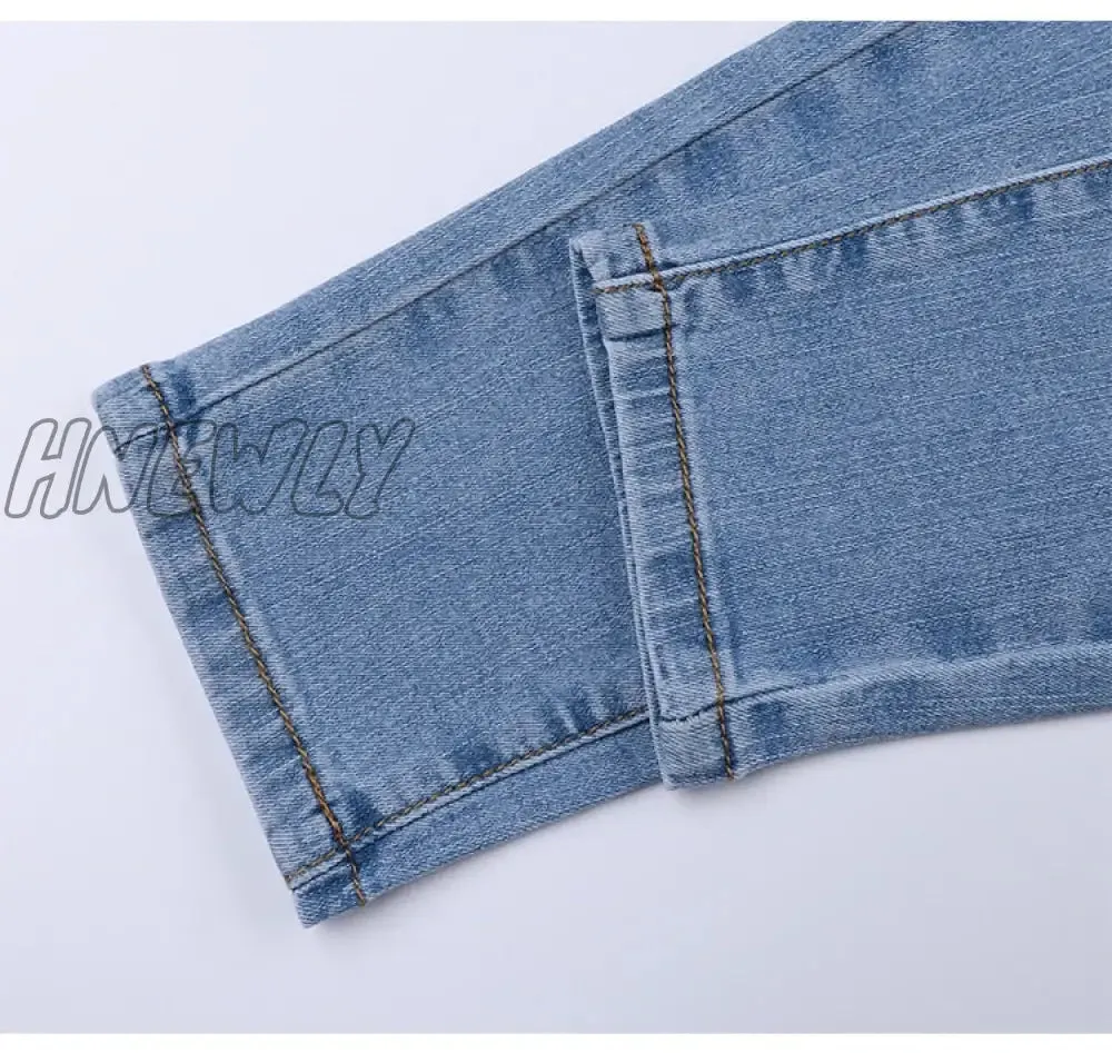 Hnewly Shaping Skinny Jeans Women High Waist Stretch Ripped Denim Pants Hip Fit Leggings Slim Elastic Mom Jean Casual Comfy Trousers