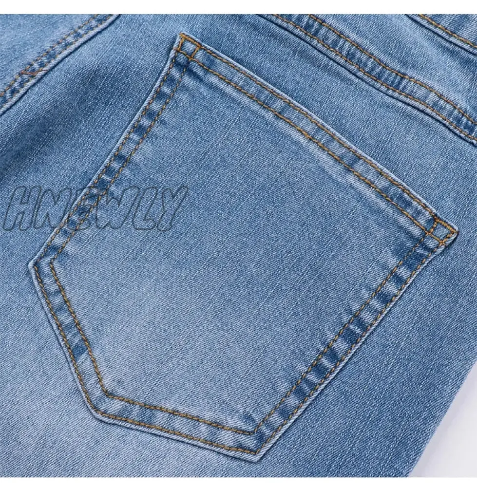 Hnewly Shaping Skinny Jeans Women High Waist Stretch Ripped Denim Pants Hip Fit Leggings Slim Elastic Mom Jean Casual Comfy Trousers
