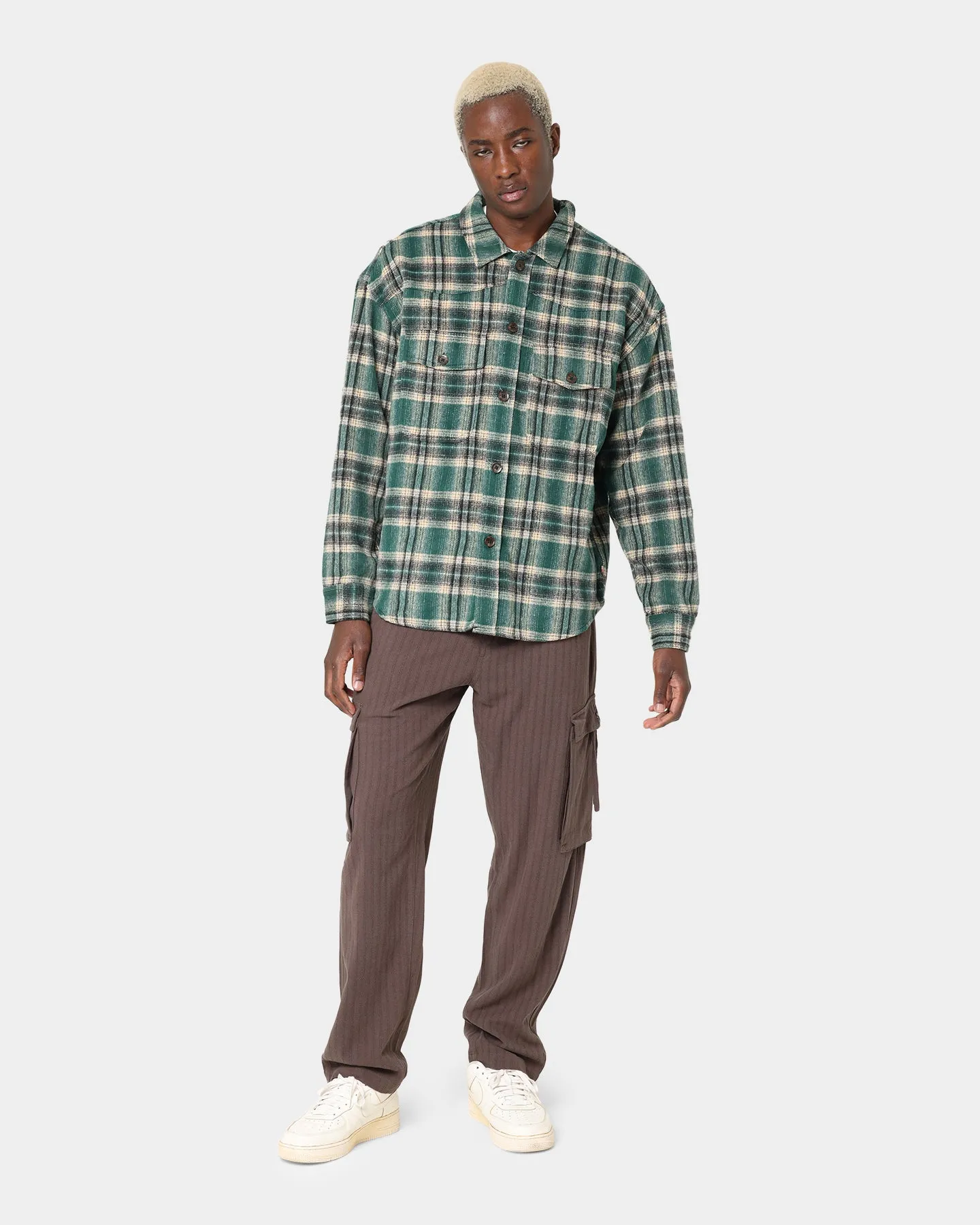 Honor The Gift Nostalgia Flannel Long Sleeve Shirt Green