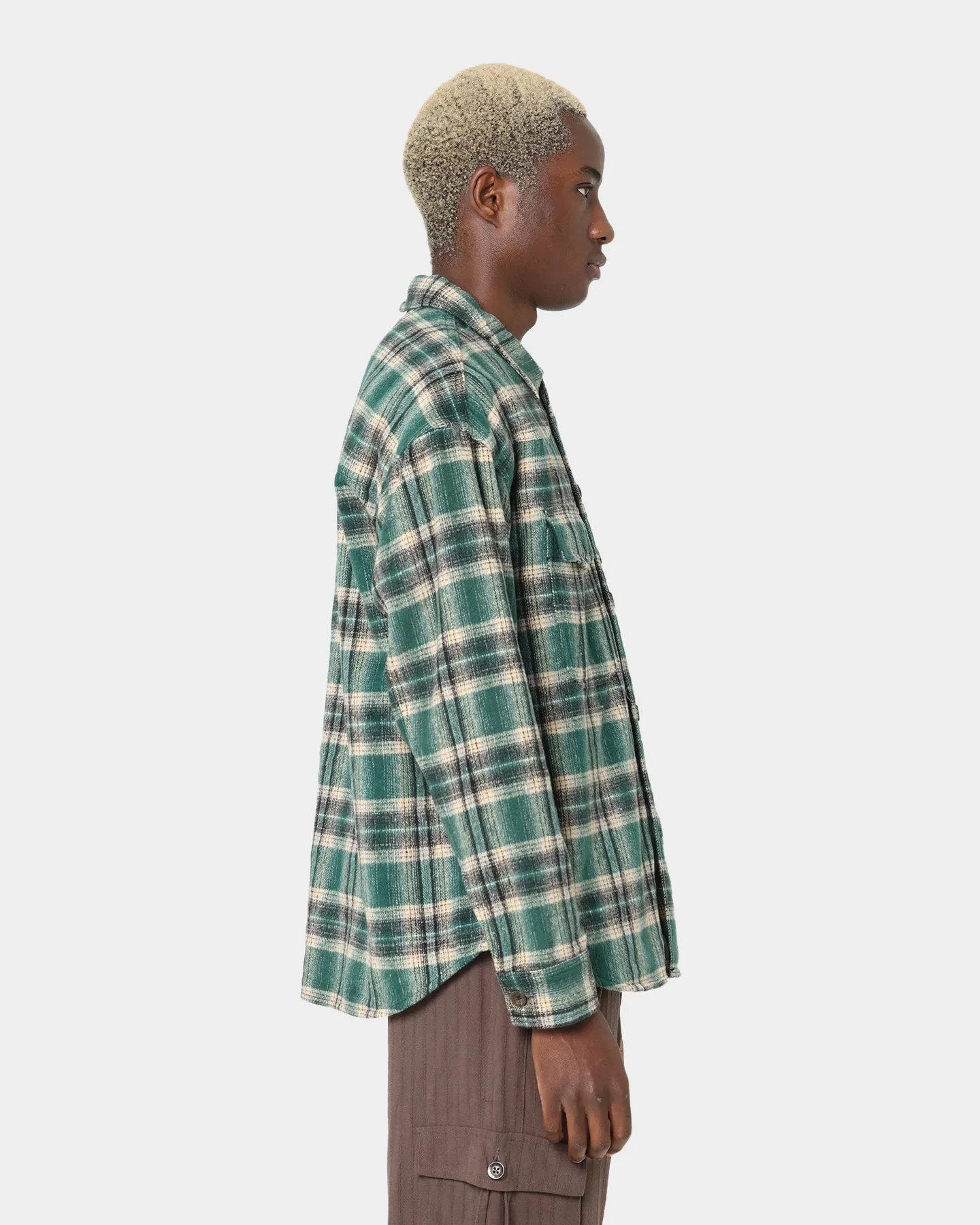 Honor The Gift Nostalgia Flannel Long Sleeve Shirt Green