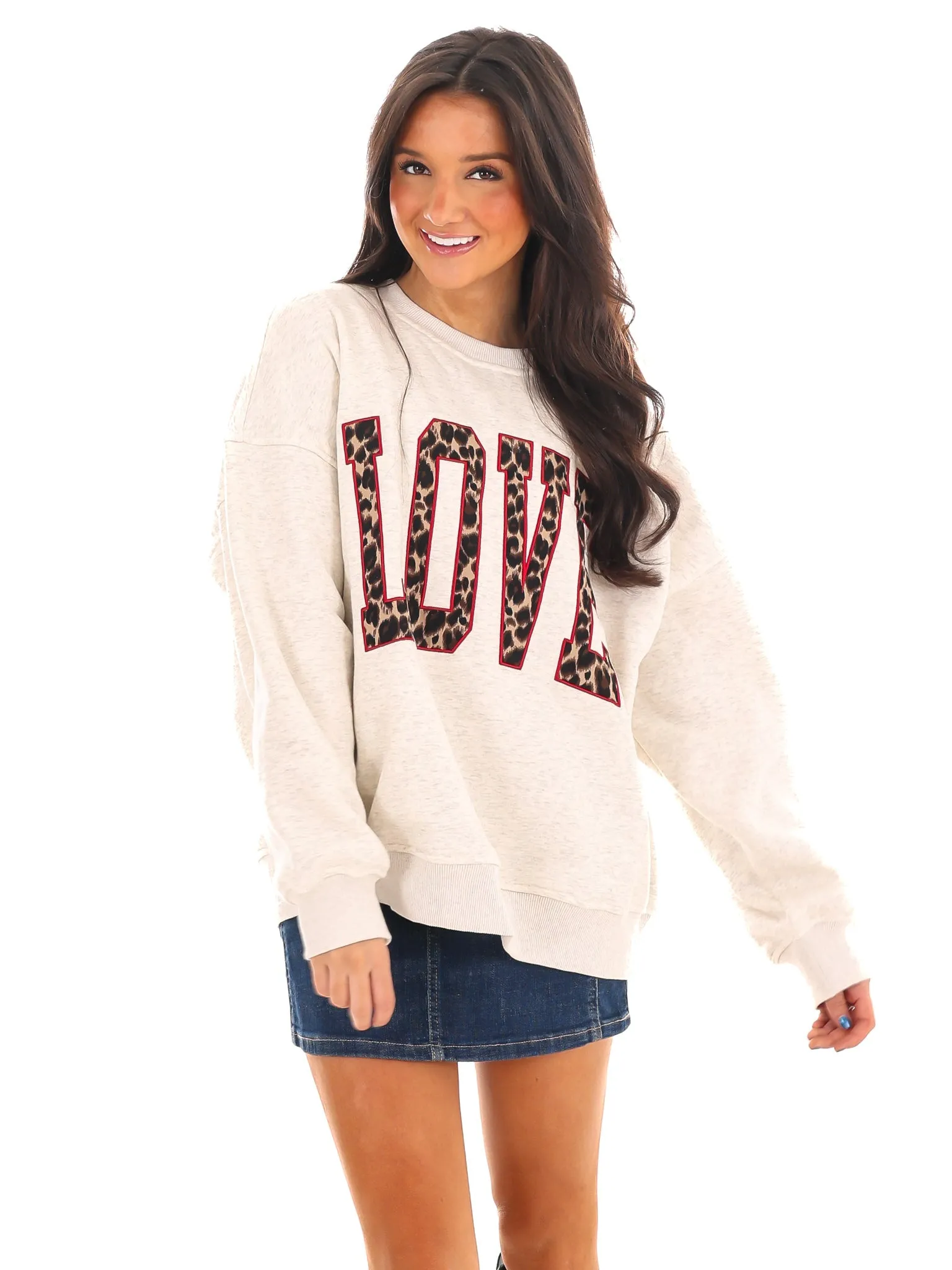 Love Contrast Crewneck Sweatshirt