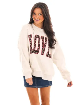 Love Contrast Crewneck Sweatshirt